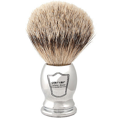 Parker Chrome Handle Silvertip Badger Shaving Brush