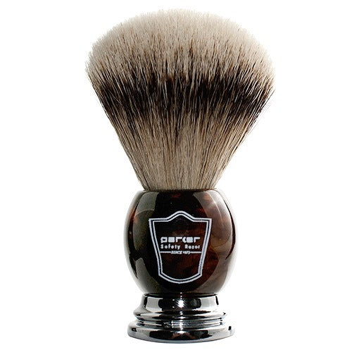 Parker Faux Horn Handle Silvertip Badger Shaving Brush